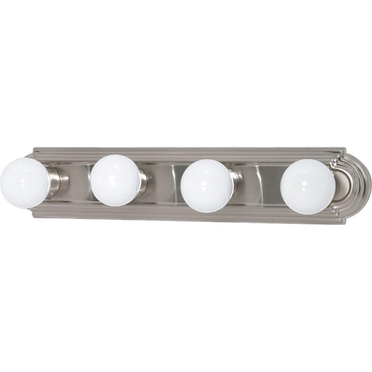 Nuvo Lighting 60-301 24in 4-Light Bathroom Vanity Light | Transitional Brushed Nickel and Alabaster Glass | Bathroom & Powder Room | 24 x | Model 60-301