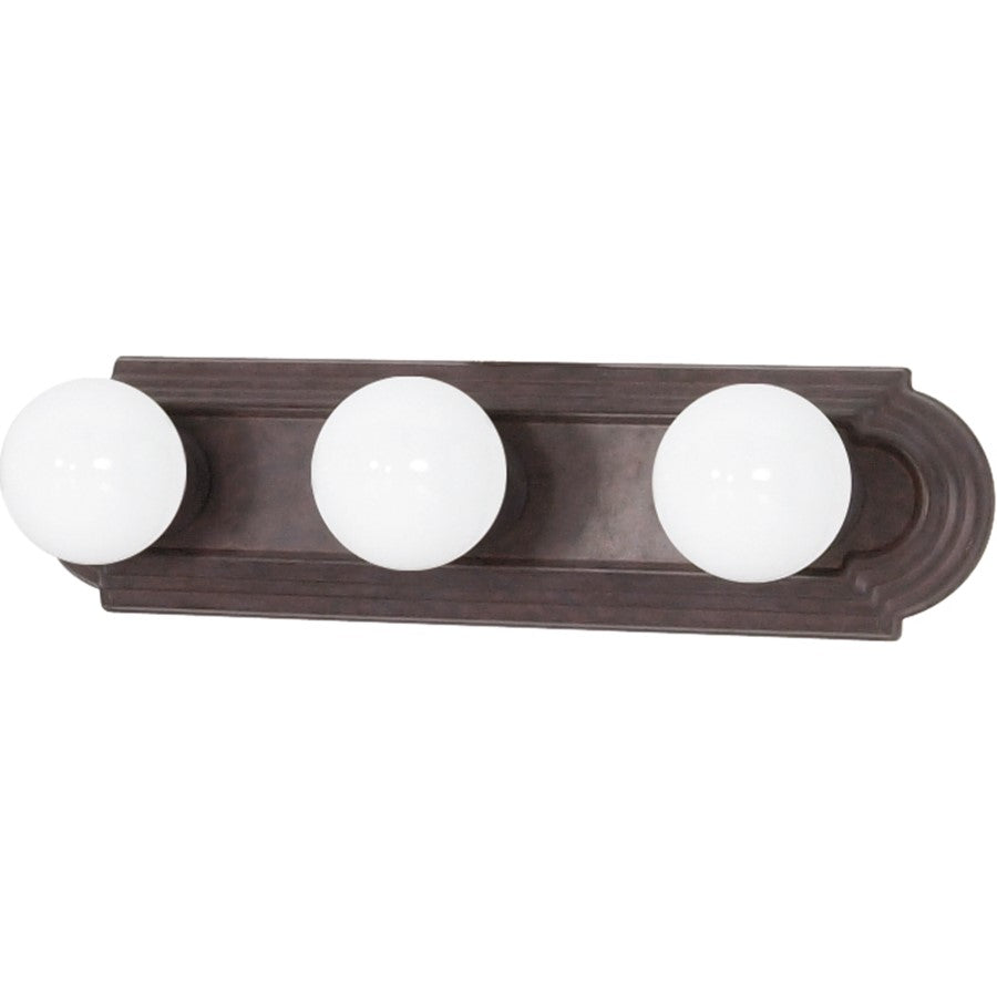 Nuvo Lighting 60-304 18in 3-Light Vanity Light | Traditional Old Bronze and Alabaster Glass | Bathroom Vanity | 18 x 4.75 in | Model 60-304