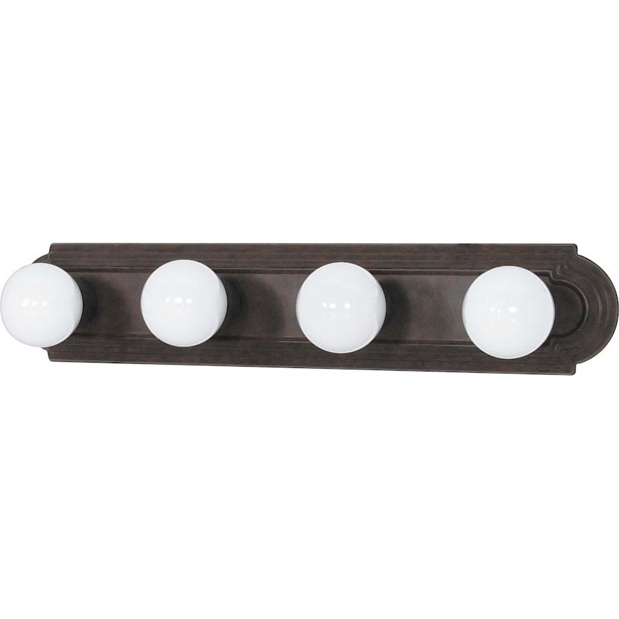 Nuvo Lighting 60-305 24in 4-Light Vanity Light | Traditional Old Bronze and Alabaster Glass | Bathroom Vanity | 24 x 4.75 x 2 in | Model 60-305