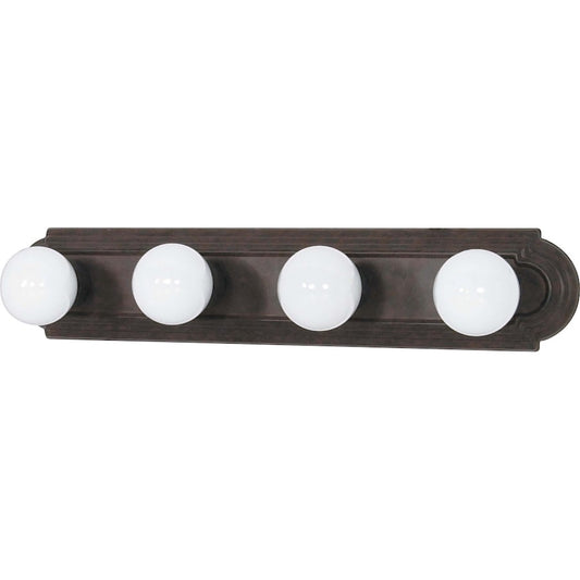 Nuvo Lighting 60-305 24in 4-Light Vanity Light | Traditional Old Bronze and Alabaster Glass | Bathroom Vanity | 24 x 4.75 x 2 in | Model 60-305