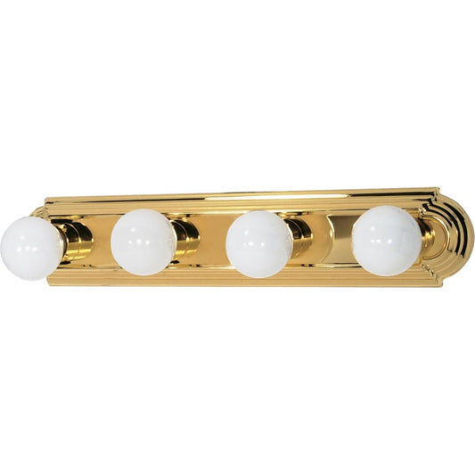 Nuvo Lighting 60-309 24in 4-Light Vanity Light | Traditional Polished Brass and Alabaster Glass | Bathroom Vanity | 24 x 4.75 x 2 in | Model 60-309