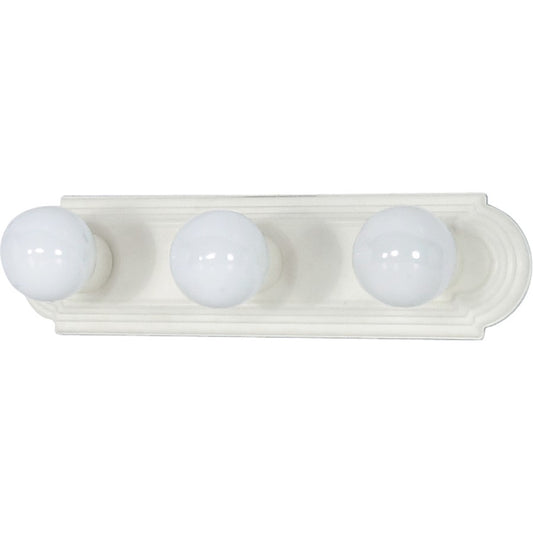 Nuvo Lighting Racetrack 18in 3-Light Vanity Light | Traditional Textured White and Alabaster Glass | Bathroom Vanity | 18 x 5 x 2 in | Model 60-312