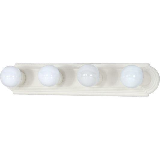 Nuvo Lighting 60-313 24in 4-Light Vanity Light | Racetrack Textured White and Alabaster Glass | Bathroom Vanity | 24 x 4.75 x 2 in | Model 60-313