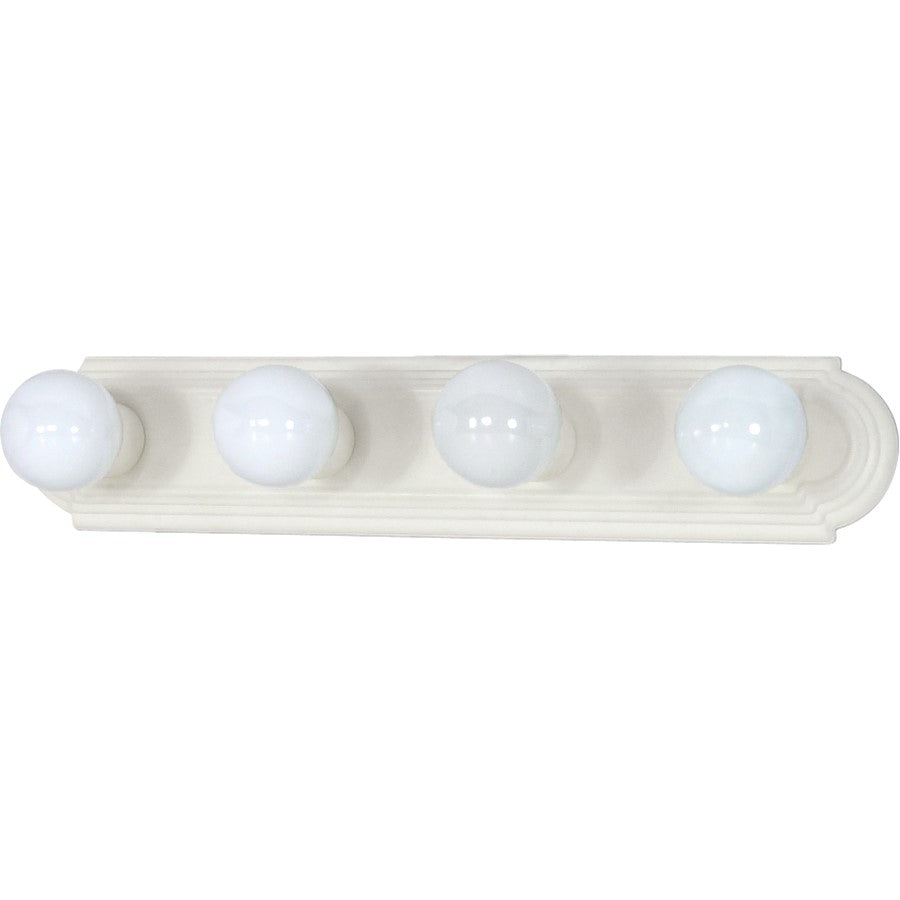 Nuvo Lighting 60-313 24in 4-Light Vanity Light | Racetrack Textured White and Alabaster Glass | Bathroom Vanity | 24 x 4.75 x 2 in | Model 60-313