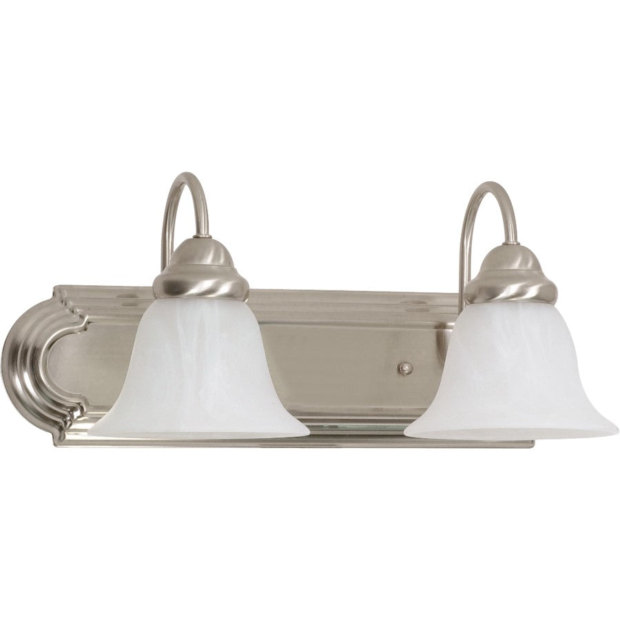 Nuvo Ballerina 18in 2-Light Vanity Light | Brushed Nickel and Alabaster Glass | Bathroom Vanity | 18 x 8.5 x 7.625 in | Model 60-320