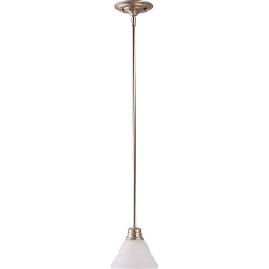 Nuvo Empire 7in 1-Light Mini Pendant | Brushed Nickel and Frosted White Glass | Kitchen Island & Dining Room | 14 x 12 x 28 in | Model 60-3257
