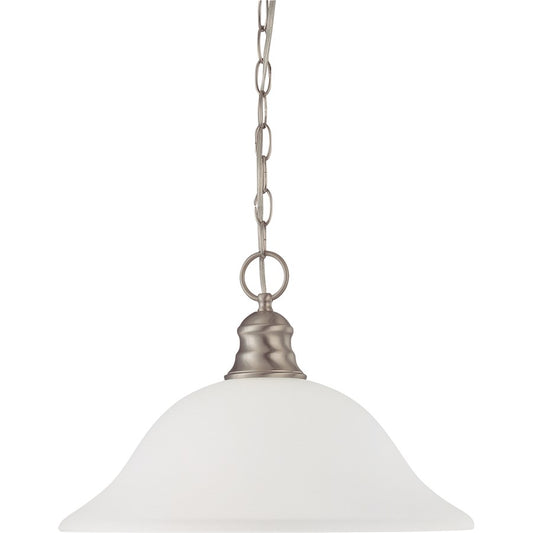 Nuvo Lighting 16in 1-Light Pendant | Brushed Nickel and Frosted White Glass | Kitchen Island & Dining Room | 16 x 16 x 11.5 in | Model 60-3258