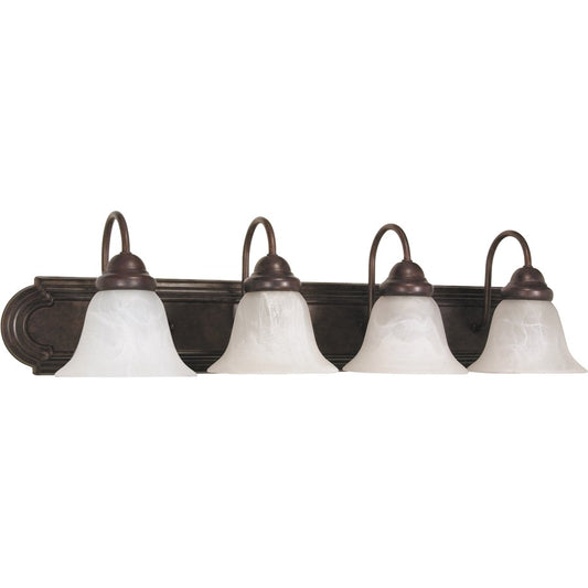 Nuvo Ballerina 30in 4-Light Vanity Light | Traditional Old Bronze and Alabaster Glass | Bathroom Vanity | 30 x 8.5 x 7.625 in | Model 60-326