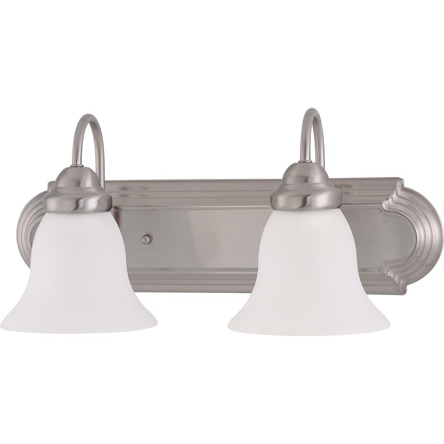 Nuvo Ballerina 18in 2-Light Vanity Light | Brushed Nickel and Frosted White Glass | Bathroom Vanity | 18 x 8 x 21 in | Model 60-3278