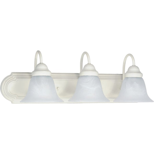Nuvo Ballerina 24in 3-Light Vanity Light | Textured White and Alabaster Glass | Bathroom Vanity | 24 x 8.5 x 7.625 in | Model 60-333