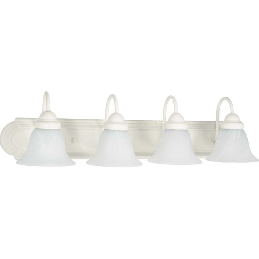 Nuvo Ballerina 30in 4-Light Vanity Light | Textured White and Alabaster Glass | Bathroom Vanity | 30 x 8.5 x 7.625 in | Model 60-334