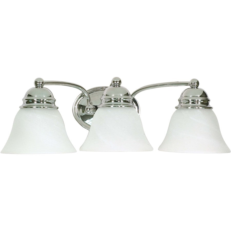 Nuvo Empire 3-Light 21in Vanity Light | Industrial Textured Black and Alabaster Swirl Glass | Bathroom Vanity & Powder Room | 17.25 x 9 x | Model 60-338