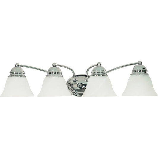 Nuvo Empire 29in 4-Light Vanity Light | Polished Chrome and Alabaster Glass | Bathroom Vanity | 28.75 x 8 x 6.125 in | Model 60-339