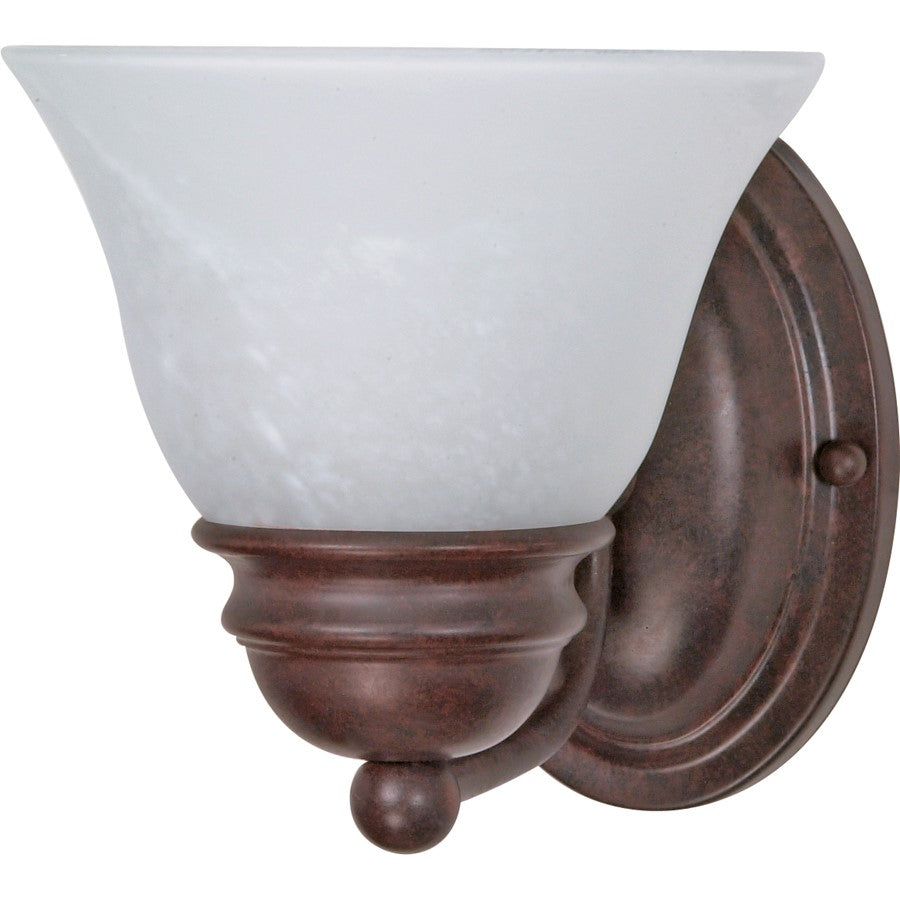Nuvo Empire 7in 1-Light Vanity Light | Traditional Old Bronze and Alabaster Glass | Bathroom Vanity | 6.25 x 9 x 6.5 in | Model 60-344