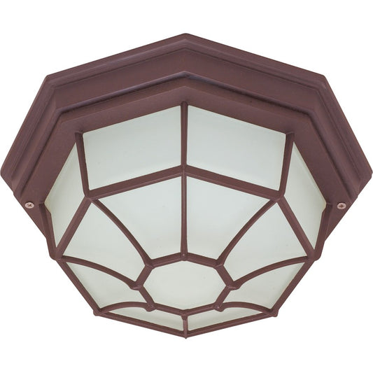 Nuvo Lighting 1-LT 12" Ceiling Spider Cage Fixture, Old Bronze, Frost
