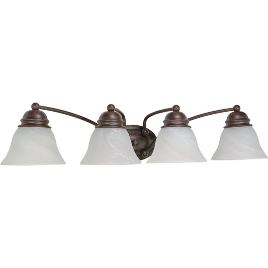 Nuvo Empire 29in 4-Light Vanity Light | Traditional Old Bronze and Alabaster Glass | Bathroom Vanity | 28.75 x 8 x 6.125 in | Model 60-347