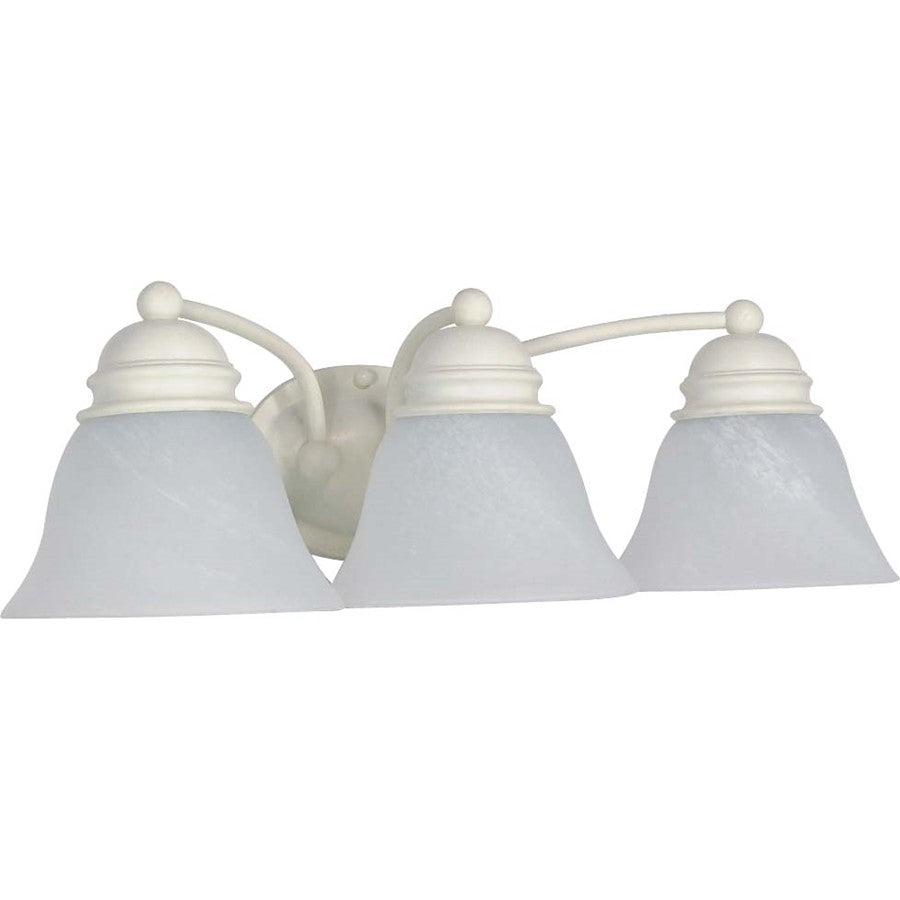 Nuvo Empire 21in 3-Light Vanity Light | Transitional Textured White and Alabaster Glass | Bathroom Vanity & Powder Room | 20.5 x 8 x 6.125 | Model 60-354