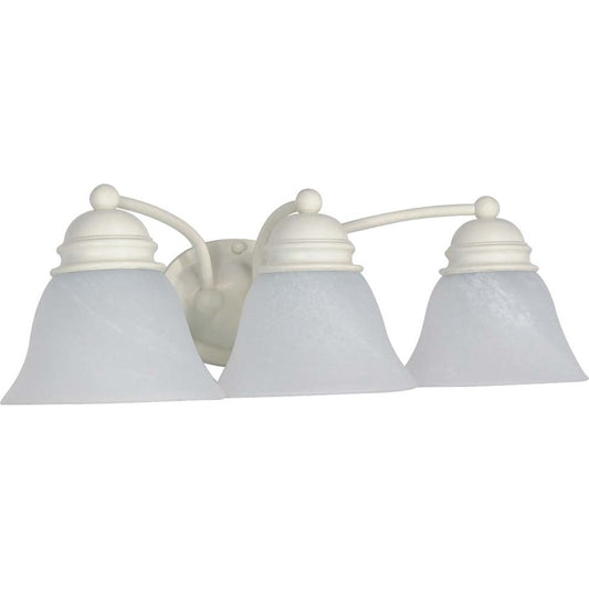 Nuvo Empire 21in 3-Light Vanity Light | Transitional Textured White and Alabaster Glass | Bathroom Vanity & Powder Room | 20.5 x 8 x 6.125 | Model 60-354