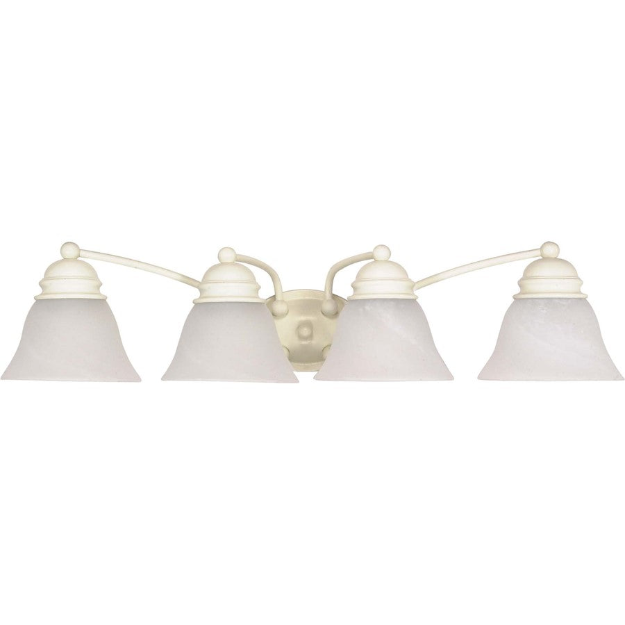 Nuvo Empire 29in 4-Light Vanity Light | Textured White and Alabaster Glass | Bathroom Vanity & Powder Room | 28.75 x 8 x 6.125 in | Model 60-355