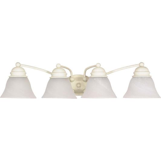 Nuvo Empire 29in 4-Light Vanity Light | Textured White and Alabaster Glass | Bathroom Vanity & Powder Room | 28.75 x 8 x 6.125 in | Model 60-355