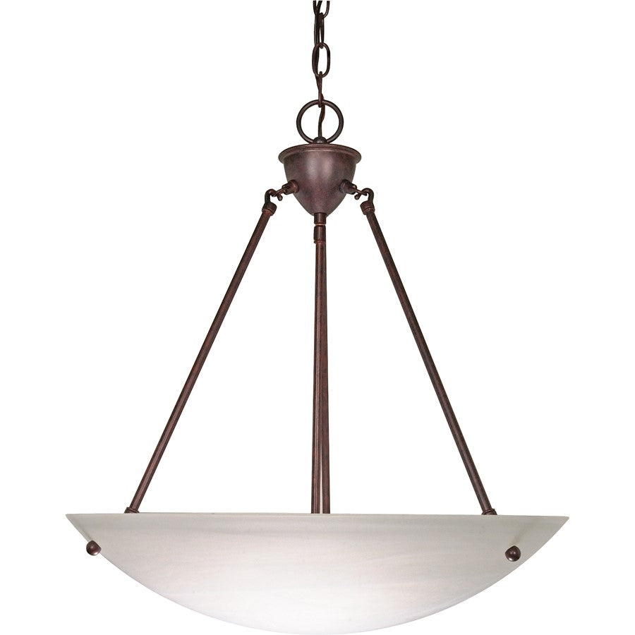 Nuvo Lighting 60-371 23in 3-Light Pendant | Traditional Old Bronze and Alabaster Glass | Kitchen Island & Dining Room | 22 x 22 x 17.5 in | Model 60-371