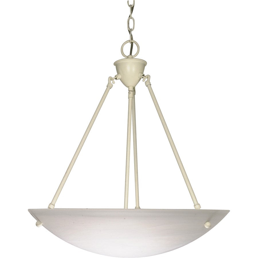 Nuvo Lighting 3-Light 23in Pendant | Textured White and Alabaster Glass Bowl | Kitchen Island & Dining Room | 22 x 9 x 22 in | Model 60-373