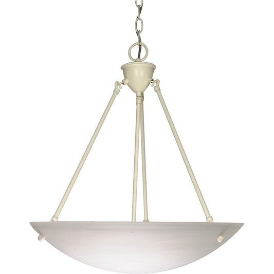 Nuvo Lighting 3-Light 23in Pendant | Textured White and Alabaster Glass Bowl | Kitchen Island & Dining Room | 22 x 9 x 22 in | Model 60-373
