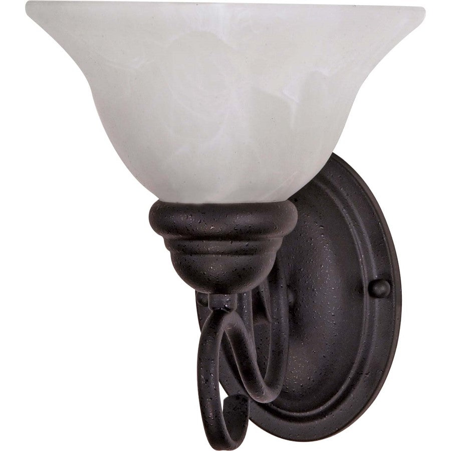 Nuvo Castillo 1-Light 8in Vanity Light | Sonoma Bronze and Alabaster Swirl Glass | Bathroom Vanity & Powder Room | 7.25 x 9 x 10 in | Model 60-387