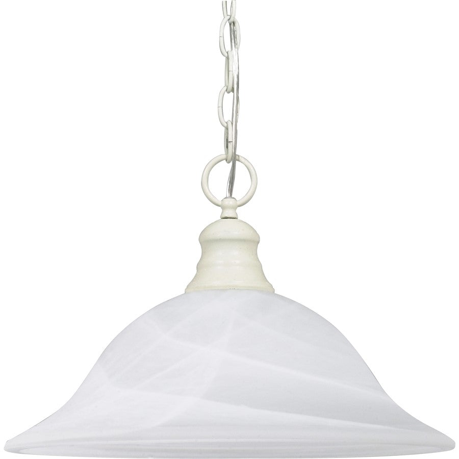 Nuvo Lighting 16in 1-Light Pendant | Textured White and Alabaster Glass | Kitchen Island & Dining Room | 18 x 8 x 18 in | Model 60-393