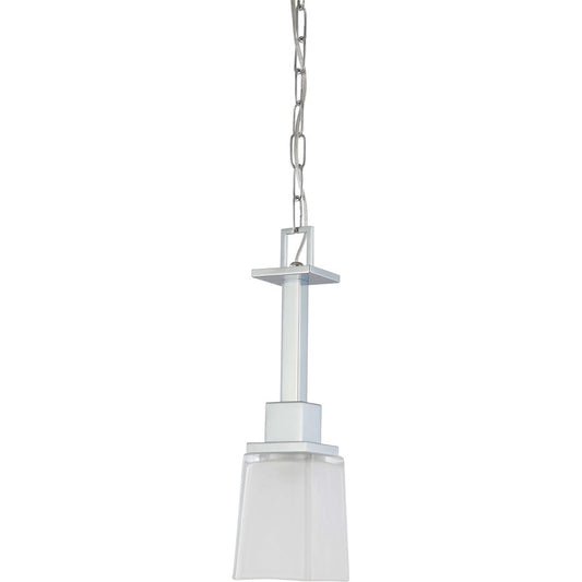 Nuvo Parker 1-Light Mini Pendant | Modern Prairie Polished Chrome and Sandstone Etched Glass | Kitchen Island & Dining Room | 4.75 x 4.75 | Model 60-4009