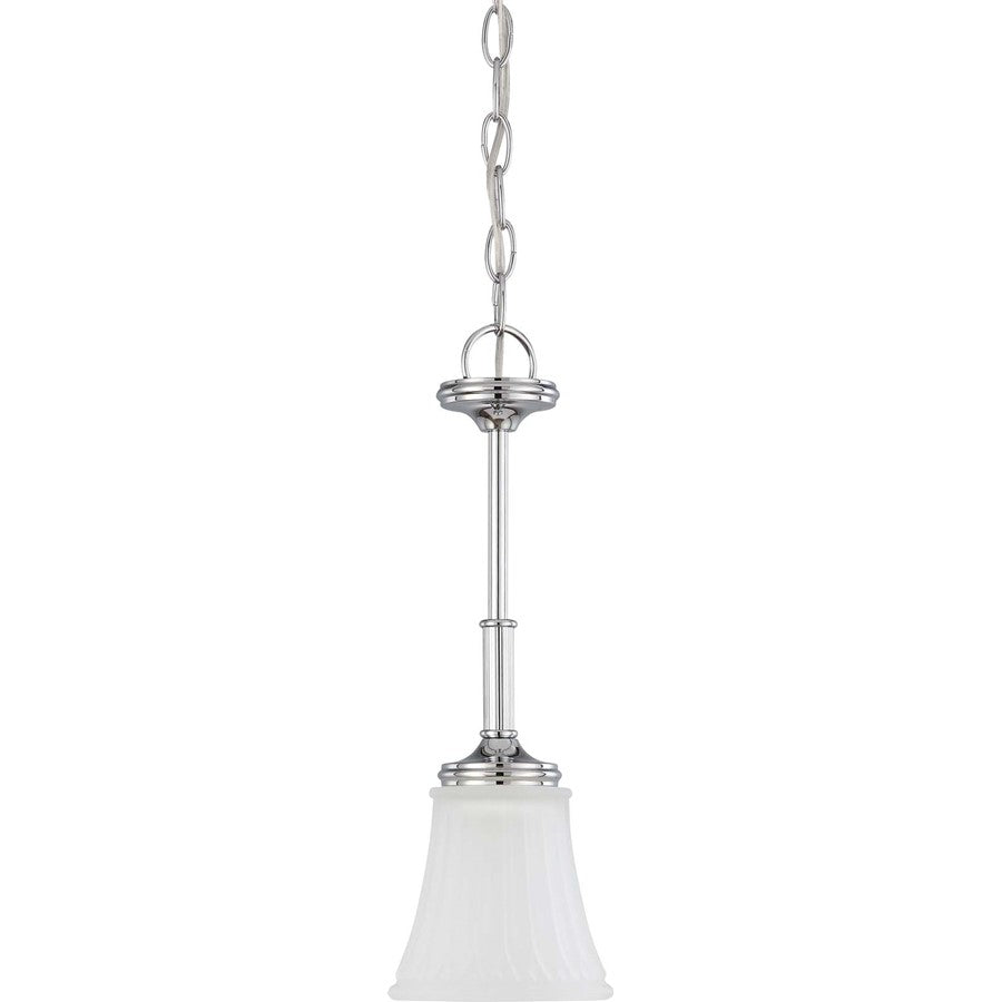 Nuvo Teller 1-Light Mini Pendant | Traditional Aged Pewter and Frosted Etched Glass | Kitchen Island & Dining Room | 6 x 16 in, 48in Chain | Model 60-4267