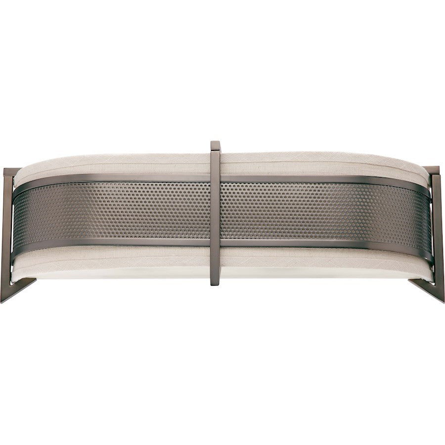 Nuvo Diesel 22in 3-Light Horizontal Wall Sconce | Industrial Aged Bronze and Khaki Fabric | Kitchen & Bathroom Vanity | 22 x 7 x 5.5 in | Model 60-4438