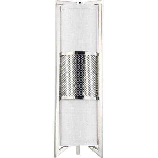 Nuvo Diesel 18in 3-Light Vertical Wall Sconce | Industrial Aged Bronze and Slate Gray Fabric | Bathroom Vanity & Hallway | 6 x 18 x 6.75 in | Model 60-4449