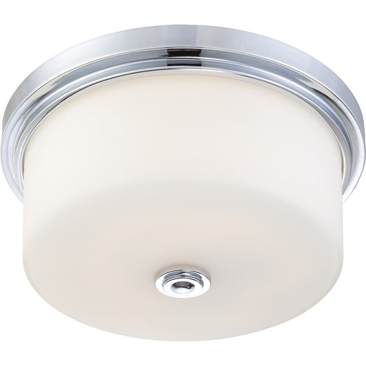 Nuvo Soho 18.5in 3-Light Flush Mount | Contemporary Polished Chrome and Satin White Glass | Bedroom & Hallway Ceiling Light | 21 x 21 x 11 | Model 60-4592