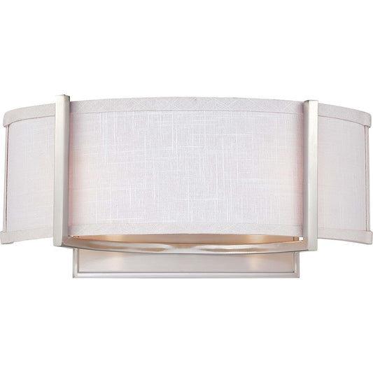 Nuvo Gemini 16in 2-Light Mini Pendant | Contemporary Brushed Nickel and Slate Gray Fabric | Kitchen Island & Breakfast Nook | 16 x 7.25 x | Model 60-4754