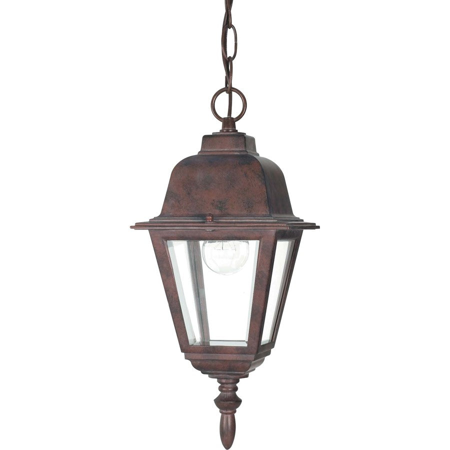 Nuvo Lighting Briton 1-Light Outdoor Hanging Lantern | Old Bronze and Clear Glass | Covered Porch & Entryway | 6 x 6 x 9.5 in | Model 60-488