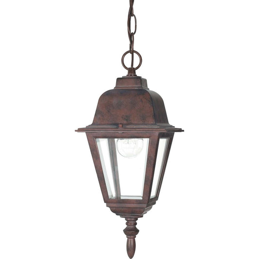 Nuvo Lighting Briton 1-Light Outdoor Hanging Lantern | Old Bronze and Clear Glass | Covered Porch & Entryway | 6 x 6 x 9.5 in | Model 60-488