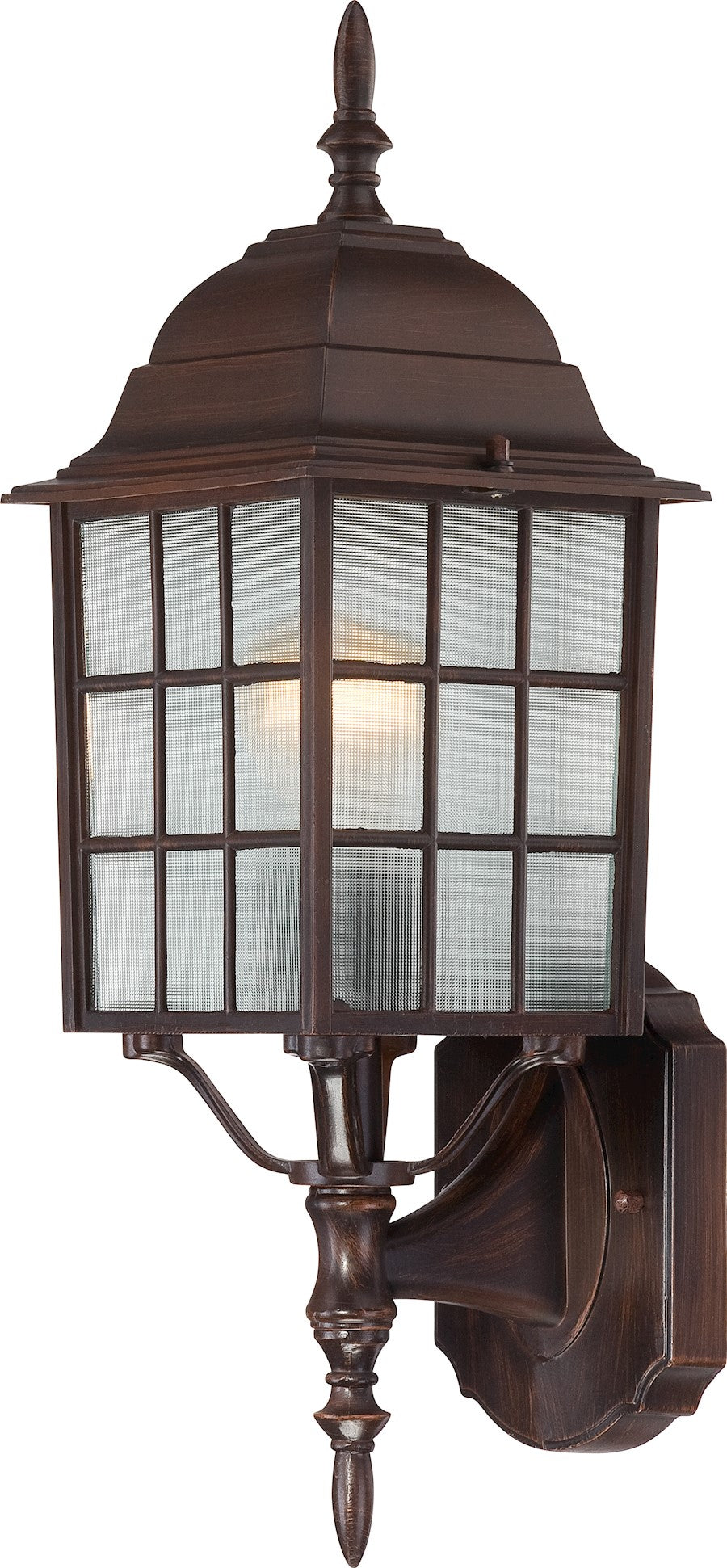 Nuvo Adams 18in 1-Light Outdoor Wall | Transitional Rustic Bronze and Frosted Glass | Covered Patio & Entryway | 6.125 x 6.875 x 18.25 in | Model 60-4902