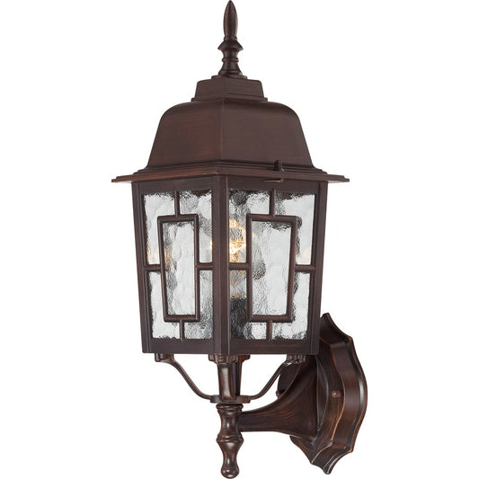 Nuvo Banyan 17in 1-Light Outdoor Wall Sconce | Transitional Rustic Bronze and Clear Water Glass | Covered Patios & Entryways | 6.125 x 17 | Model 60-4925
