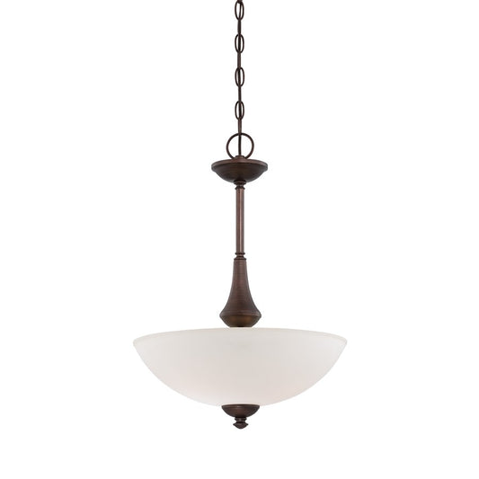 Nuvo Lighting Patton 16in 3-Light Pendant | Transitional Prairie Bronze and Frosted Glass | Kitchen Island & Dining Room | 16 x 16 x 21 in | Model 60-5138