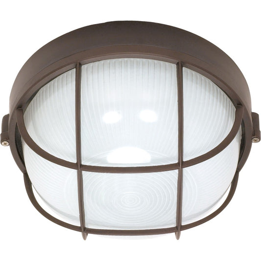 Nuvo 60-519 10in 1-Light Outdoor Wall Light | Industrial Architectural Bronze Die Cast and Frosted Glass | Covered Patio & Entryway | 10 x | Model 60-519