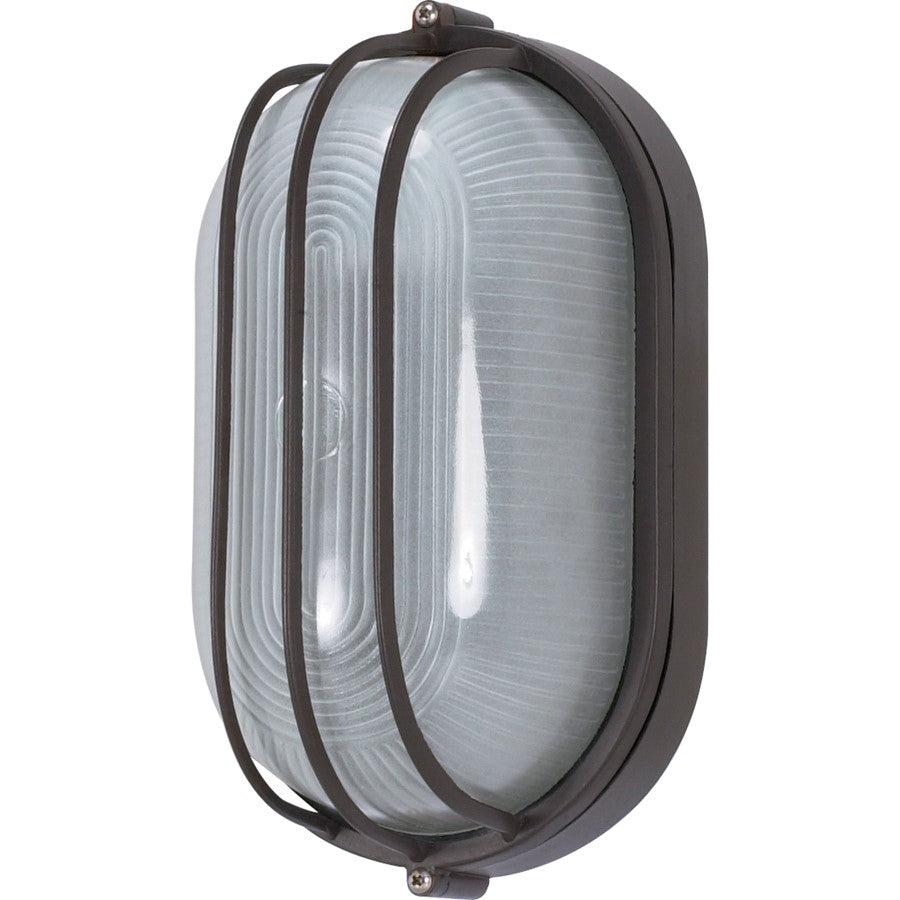 Nuvo 60-525 10in 1-Light Outdoor Wall Light | Industrial Architectural Bronze Die Cast Aluminum and Frosted Glass | Covered Patio & | Model 60-525