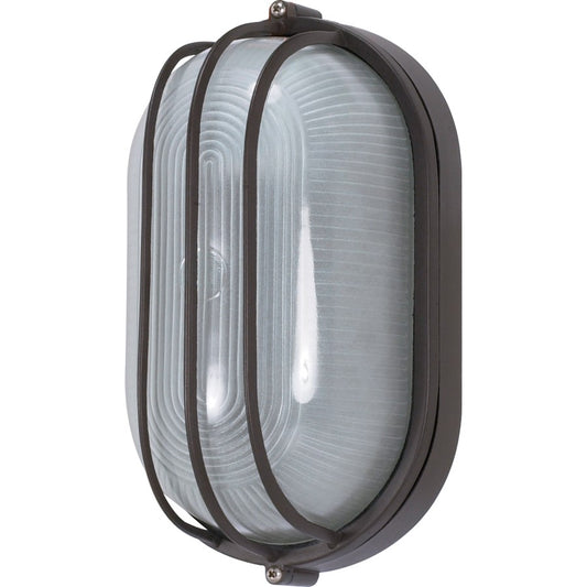 Nuvo 60-525 10in 1-Light Outdoor Wall Light | Industrial Architectural Bronze Die Cast Aluminum and Frosted Glass | Covered Patio & | Model 60-525