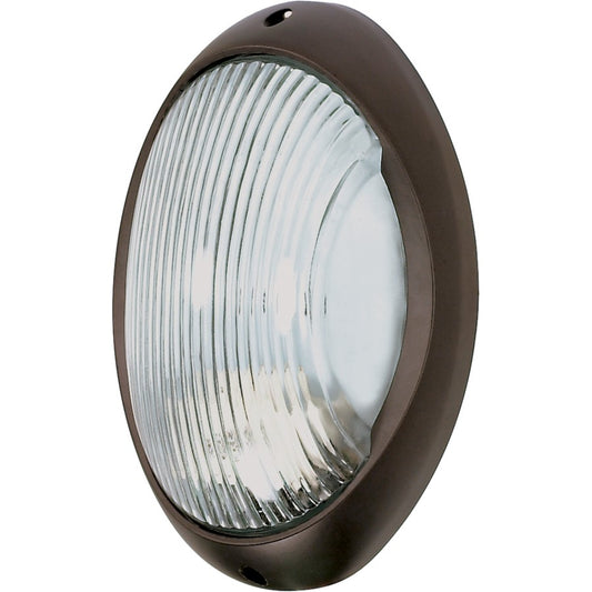 Nuvo 60-527 11in 1-Light Outdoor Bulkhead Wall Light | Industrial Architectural Bronze and Clear Glass | Entryway & Covered Patio | 9 x 11 | Model 60-527
