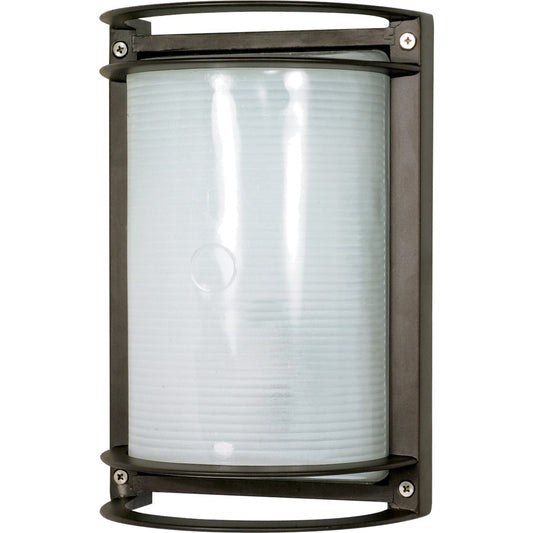 Nuvo 60-531 10in 1-Light Bulkhead Outdoor Wall Light | Architectural Bronze Die-Cast Aluminum and Frosted Glass | Exterior Entryway & Patio | Model 60-531