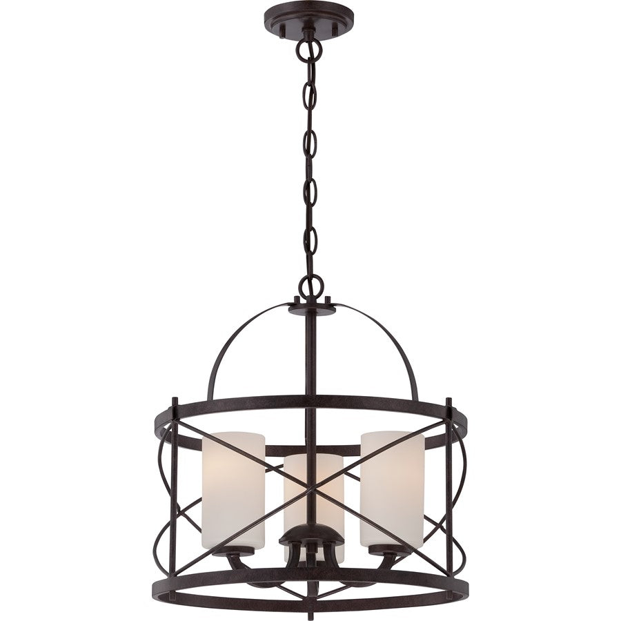 Nuvo Ginger 16in 3-Light Pendant | Traditional Old Bronze and Etched Opal Glass | Kitchen Island & Dining Room | 16 x 16 x 17 in | Model 60-5337