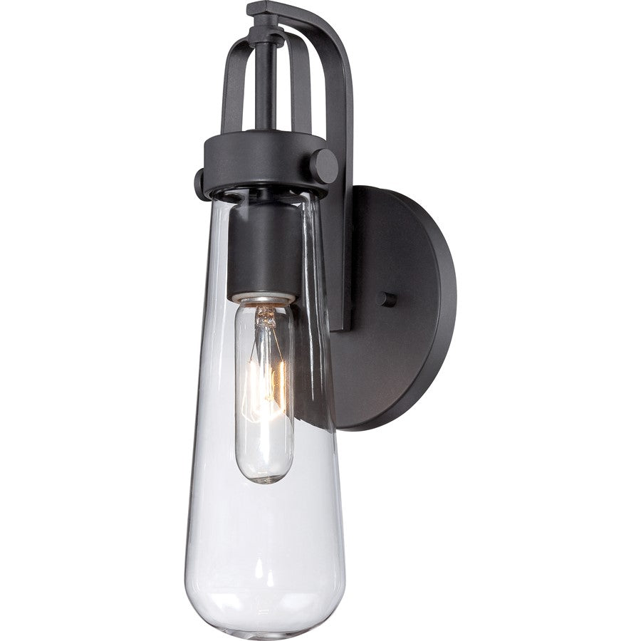 Nuvo Beaker 1-Light Wall Sconce | Transitional Aged Bronze and Clear Glass | Hallway & Bathroom Accent | 5.5 x 5 x 14.125 in | Model 60-5361