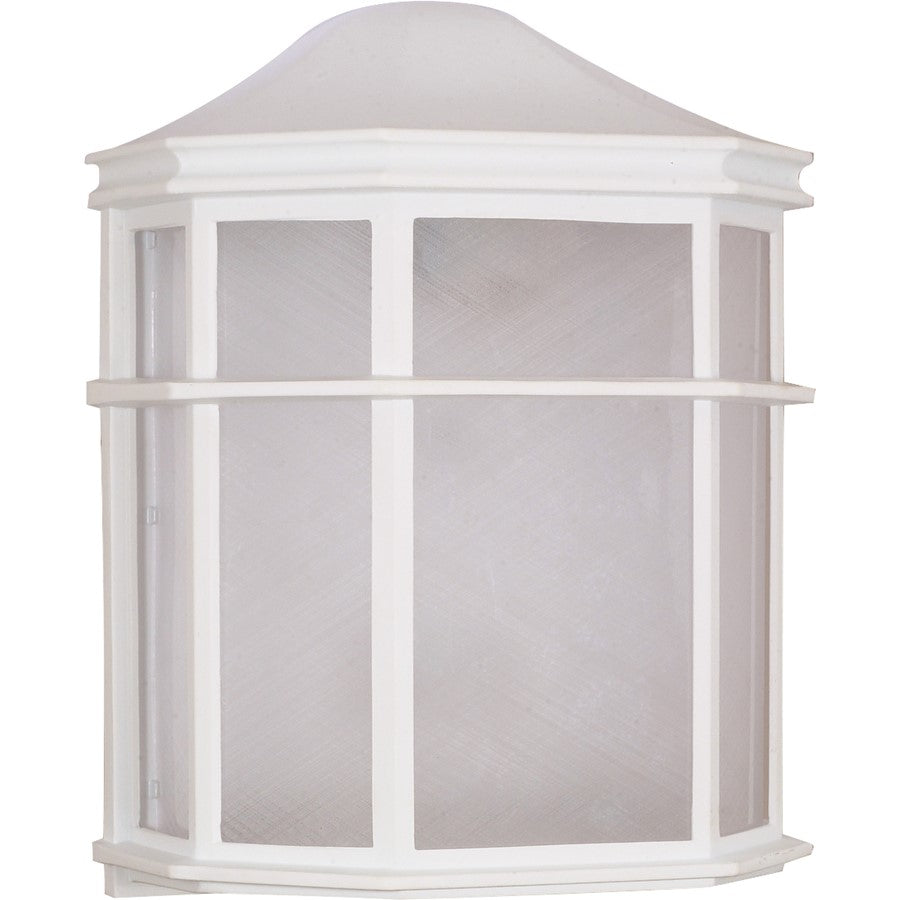 Nuvo 60-537 1-Light Outdoor Wall Sconce | White Die-Cast Cage Lantern with White Acrylic Lens | Covered Patio & Entryway | 7.75 x 9.75 in | Model 60-537