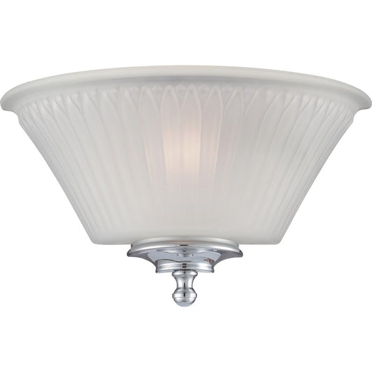 Nuvo Teller 1-Light Wall Sconce | Traditional Polished Chrome and Frosted Glass | Hallway & Bedroom Accent Light | 12 x 6.8 x 6 in | Model 60-5372