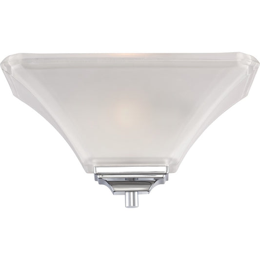 Nuovo Parker 13in 1-Light Wall Sconce | Traditional Polished Chrome and Frosted Glass | Living Room & Hallway Accent | 13 x 6.75 x 6.5 in | Model 60-5373